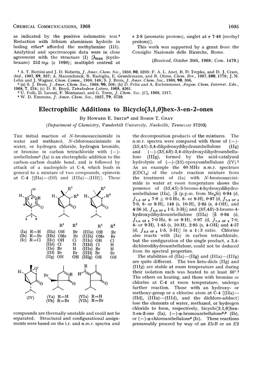 Electrophilic additions to bicyclo[3,1,0]hex-3-en-2-ones