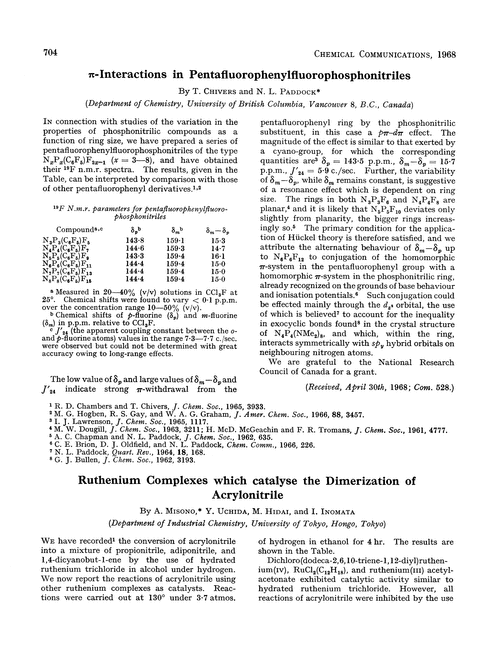 π-Interactions in pentafluorophenylfluorophosphonitriles