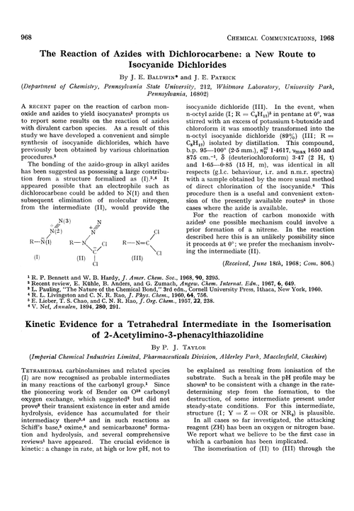 Kinetic evidence for a tetrahedral intermediate in the isomerisation of 2-acetylimino-3-phenacylthiazolidine