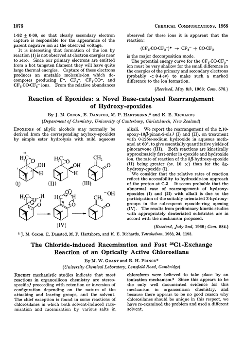 The chloride-induced racemization and fast 36Cl-exchange reaction of an optically active chlorosilane