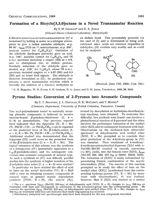 Formation of a bicyclo[3,3,0]octane in a novel transannular reaction