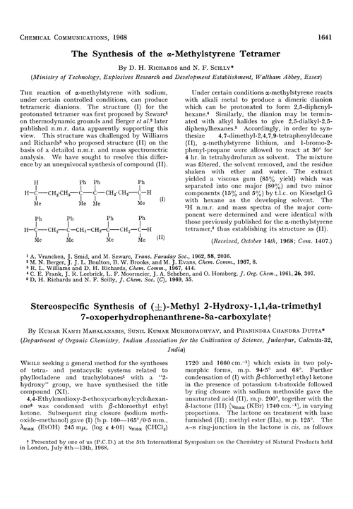 The synthesis of the α-methylstyrene tetramer