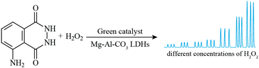 Graphical abstract: Detection of hydrogen peroxide in rainwater based on Mg-Al-carbonate layered double hydroxides-catalyzed luminol chemiluminescence