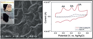 Graphical abstract: Facile low-temperature growth of carbon nanosheets toward simultaneous determination of dopamine, ascorbic acid and uric acid
