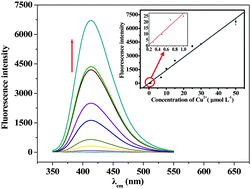 Graphical abstract: Highly sensitive and selective fluorescent assay for quantitative detection of divalent copper ion in environmental water samples