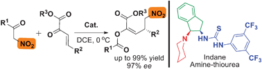 Graphical abstract: Asymmetric organocatalytic cascade Michael/hemiketalization/retro-Henry reaction of β,γ-unsaturated ketoesters with α-nitroketones