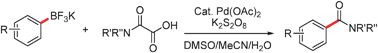 Graphical abstract: Pd(ii)-catalyzed decarboxylative cross-coupling of oxamic acids with potassium phenyltrifluoroborates under mild conditions