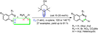 Graphical abstract: Efficient aerobic oxidative synthesis of 2-aryl quinazolinesviabenzyl C–H bond amination catalyzed by 4-hydroxy-TEMPO