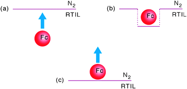 Graphical abstract: Volatilisation of ferrocene from ionic liquids: kinetics and mechanism
