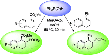 Graphical abstract: Manganese(iii)-mediated phosphinoyl radical reactions for stereoselective synthesis of phosphinoylated tetrahydronaphthalenes