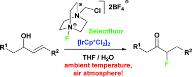 Graphical abstract: Ir-catalysed formation of C−F bonds. From allylic alcohols to α-fluoroketones