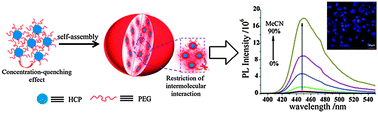 Graphical abstract: Emission enhancement of conjugated polymers through self-assembly of unimolecular micelles to multi-micelle aggregates