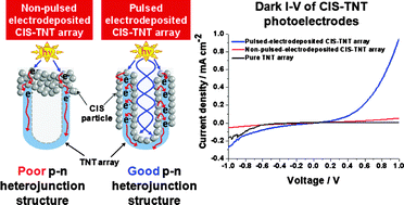 Graphical abstract: Wrapping the walls of n-TiO2 nanotubes with p-CuInS2 nanoparticles using pulsed-electrodeposition for improved heterojunction photoelectrodes