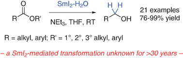 Graphical abstract: Electron transfer reduction of unactivated esters using SmI2–H2O