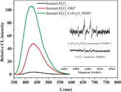 Graphical abstract: CoFe2O4 magnetic nanoparticles as a peroxidase mimic mediated chemiluminescence for hydrogen peroxide and glucose