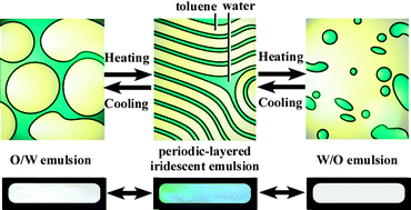 Graphical abstract: Novel thermo-responsive coloring phenomena in water/surfactant/oil emulsions