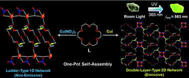 Graphical abstract: Networking of macrocycles: 1D and 2D coordination polymers of dithia-18-crown-6 with copper(ii) and copper(i)