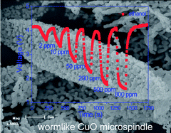 Graphical abstract: Brochantite tabular microspindles and their conversion to wormlike CuO structures for gas sensing