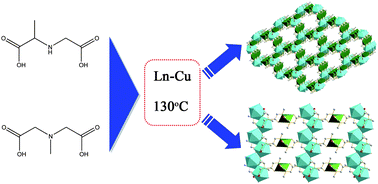 Graphical abstract: Position of substituent dependent dimensionality in Ln–Cu heterometallic coordination polymers