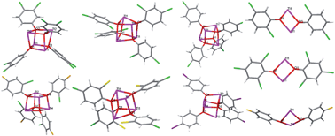 Graphical abstract: Halogen dipole moment effect of phenolic ring on formation of stair like polymers or polymers with tetranuclear cubic cage units; new precursors for preparation of TlCl and Tl2O3 nanostructures