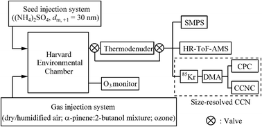 Graphical abstract: Cloud condensation nuclei (CCN) activity and oxygen-to-carbon elemental ratios following thermodenuder treatment of organic particles grown by α-pinene ozonolysis