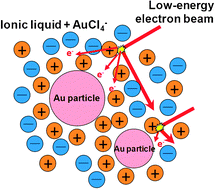 Graphical abstract: Size and shape of Au nanoparticles formed in ionic liquids by electron beam irradiation