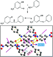 Graphical abstract: Unprecedented π⋯π interaction between an aromatic ring and a pseudo-aromatic ring formed through intramolecular H-bonding in a bidentate Schiff base ligand: crystal structure and DFT calculations