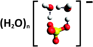 Graphical abstract: Proton mobility and stability of water clusters containing the bisulfate anion, HSO4−(H2O)n
