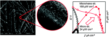 Graphical abstract: Hierarchical micro/nano structures of carbon composites as anodes for microbial fuel cells