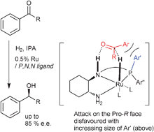 Graphical abstract: Exploring the role of phosphorus substituents on the enantioselectivity of Ru-catalysed ketone hydrogenation using tridentate phosphine-diamine ligands