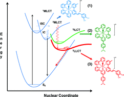 Graphical abstract: Photophysical properties of ligand localized excited state in ruthenium(ii) polypyridyl complexes: a combined effect of electron donor–acceptor ligand