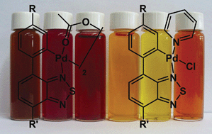 Graphical abstract: Cyclopalladated complexes of 4-aryl-2,1,3-benzothiadiazoles: new emitters in solution at room temperature