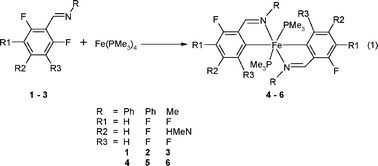 Graphical abstract: Imine-assisted C–F bond activation by electron-rich iron complexes supported by trimethylphosphine