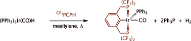 Graphical abstract: Acceptor CF3PCPH pincer reactivity with (PPh3)3Ir(CO)H