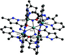 Graphical abstract: Synthesis, structural, magnetic, DFT calculations and CShM studies of three new pentanuclear Mn(ii) clusters