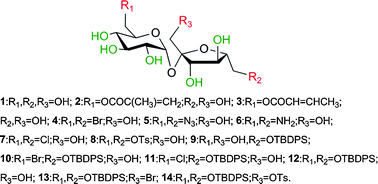 Graphical abstract: Library of mild and economic protocols for the selective derivatization of sucrose under microwave irradiation