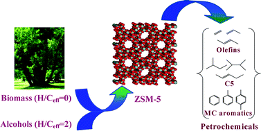 Graphical abstract: Catalytic fast pyrolysis of wood and alcohol mixtures in a fluidized bed reactor