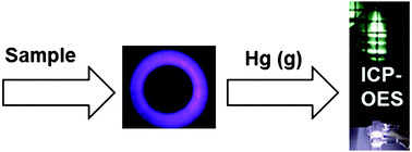 Graphical abstract: Vapor generation in dielectric barrier discharge for sensitive detection of mercury by inductively coupled plasma optical emission spectrometry