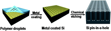 Graphical abstract: Fabrication of highly ordered silicon pin-in-a-hole nanostructuresvia chemical etching of nanopatterned polymer masks