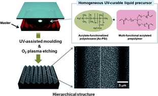 Graphical abstract: Fabrication of a hierarchical structure by oxygen plasma etching of a photocured microstructure containing a silicon moiety