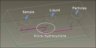 Graphical abstract: Microfluidic device based on a micro-hydrocyclone for particle–liquid separation