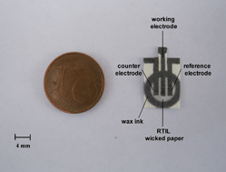 Graphical abstract: An electrochemical gas sensor based on paper supported room temperature ionic liquids