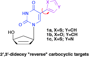 Graphical abstract: Carbocyclic 5′-nor “reverse” fleximers. Design, synthesis, and preliminary biological activity