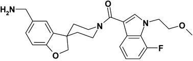 Graphical abstract: Structure-based design, synthesis, and profiling of a β-tryptase inhibitor with a spiro-piperidineamide scaffold, benzylamine P1 group, and a substituted indole P4 group