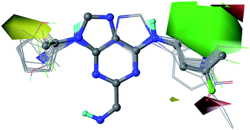 Graphical abstract: 3D-QSAR studies on purine-carbonitriles as cruzain inhibitors: comparative molecular field analysis (CoMFA) and comparative molecular similarity indices analysis (CoMSIA)