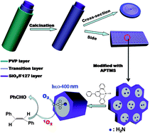 Graphical abstract: Fabrication of continuous highly ordered mesoporous silica nanofibre with core/sheath structure and its application as catalyst carrier
