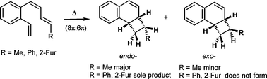 Graphical abstract: Thermal reaction of [3,4]-benzo-8-substituted-3Z,5Z,7E-octatetraenes and quantum-chemical study of the (8π,6π)-electrocyclisation