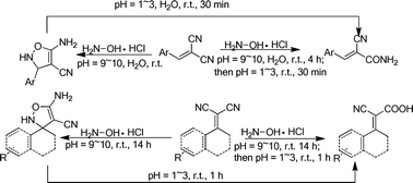 Graphical abstract: Synthesis of functionalized 2,3-dihydroisoxazoles by domino reactions in water and unexpected ring-opening reactions of 2,3-dihydroisoxazoles