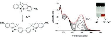 Graphical abstract: Interaction studies between photochromic spiropyrans and transition metal cations: the curious case of copper