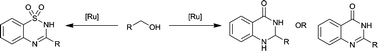 Graphical abstract: Ruthenium-catalysed oxidative synthesis of heterocycles from alcohols